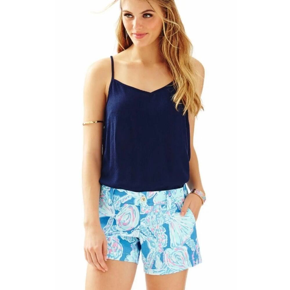 Lilly Pulitzer Bay Blue Into The Deep Print Callahan Shorts 00